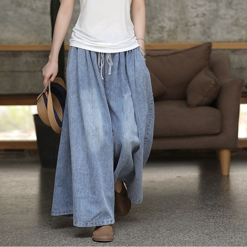 NINI WONDERLAND Spring Autumn Cotton Jeans 2021 Denim Loose Wide Leg Pants Women High Waist  Vintage Retro Pants Female Trousers