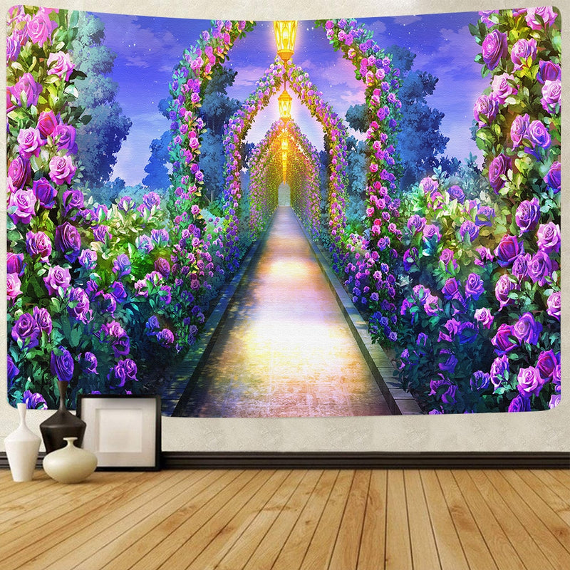 Simsant Trippy Sea Tapestry Hippie Fish and Jellyfish Summer Art Wall Hanging Tapestries for Living Room Home Decor Banner