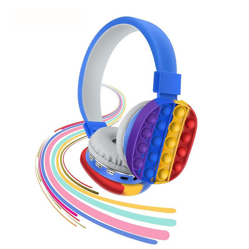 2021 Headphone Fidget Toy Decompression попит Creative Silicone Headset Toy Fidget Wireless Headphone Toy Tie Dye Headphone