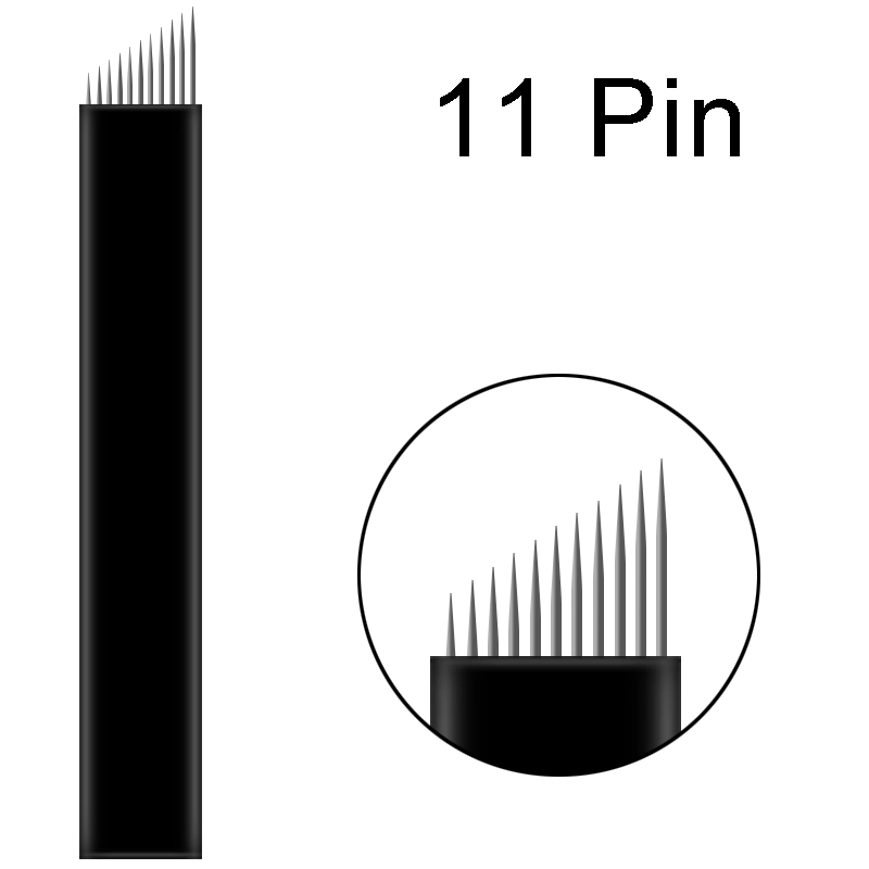 50/100pcs Microblading Needles NANO Black Manual Eyebrow Blades 0.16mm U SHape 12U 14U 16U 18U for Permanent Makeup Supplies