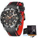 Watches Mens 2022 LIGE Top Brand Waterproof Clock Male Silicone Strap Sport Quartz Watch For Men Big Dial Chronograph Wristwatch