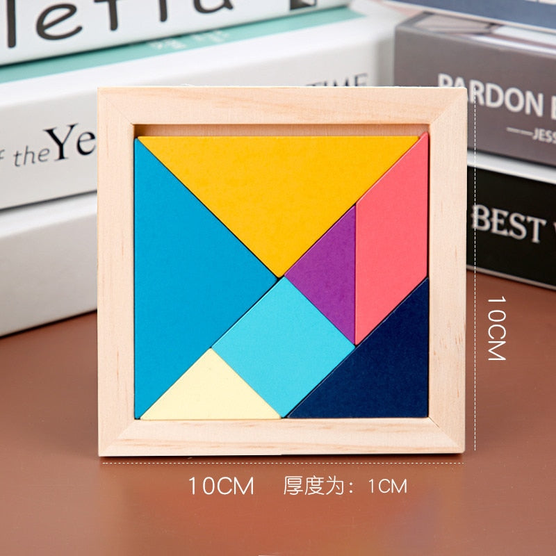 Magnetic Tangram Puzzle Book Educational Toys For Children Portable Baby Toys Kid Montessori Learning Intelligence Jigsaw Wooden