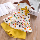 Humor Bear Girls Clothes Suit  Brand NEW Summer Toddler Girl Clothes Dot Bow Vest T-shirt Tops+Shorts Pants 2Pcs Set