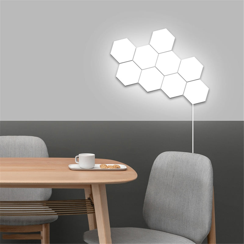 Modern LED Wall Lamp Loft Honeycomb Modular Assembly Touch Wall Lights Quantum Lamp Magnetic Interior DIY Decoration Lighting