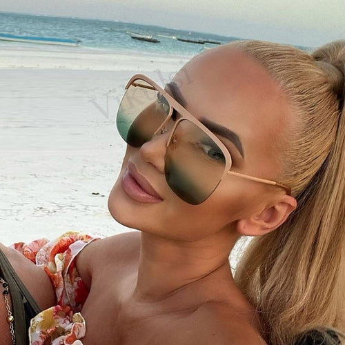 Luxuriöse Damen-Sonnenbrille, eckig, Oversized, Original-Markendesign, Sonnenbrille für Damen und Herren, modische Reise-Strandbrille, UV400
