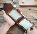 Vintag Handmade Crazy horse Genuine Leather card horder men Card ID Holders leather buiness card wallet driving license holder
