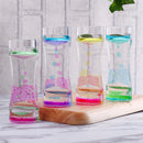 1PC Single Color Timer Sandglass Floating Liquid Oil Acrylic Hourglass Waist Shape Oil Liquid Motion Bubble Desk Toys Gift Decor