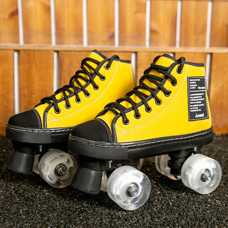 New Style Patines Adult Double-Row Roller Skates Four-Sheel  Adult Men Women Outdoor Roller Shoes