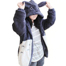 Sudadera con capucha Kawaii Totoro para hombre y mujer, sudaderas con capucha de felpa suave Harajuku de talla grande, chaqueta de Cosplay de gran tamaño, abrigo, sudadera holgada
