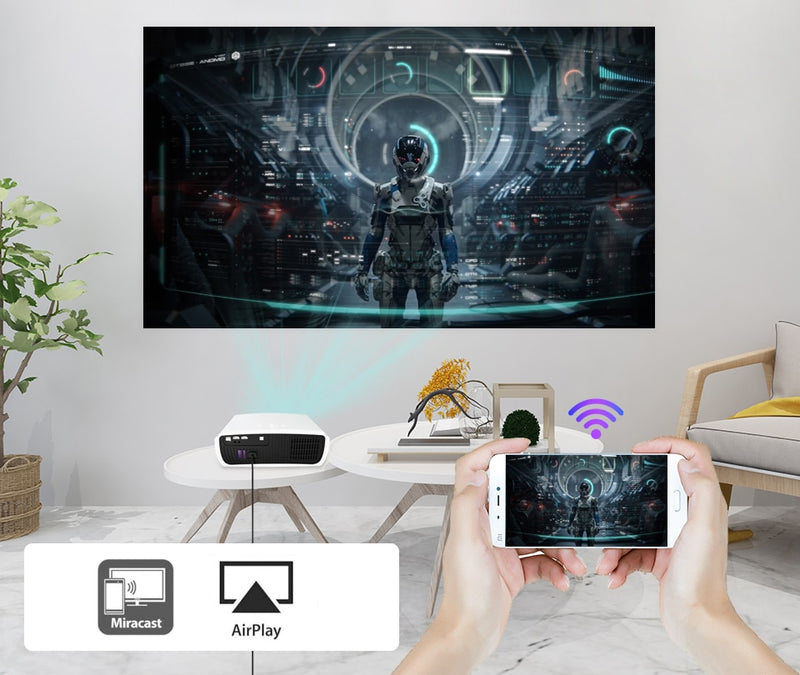 Proyector LED WZATCO C3 Android 10,0 WIFI Full HD 1080P 300 pulgadas Proyector de pantalla grande Home Theater Smart Video Beamer