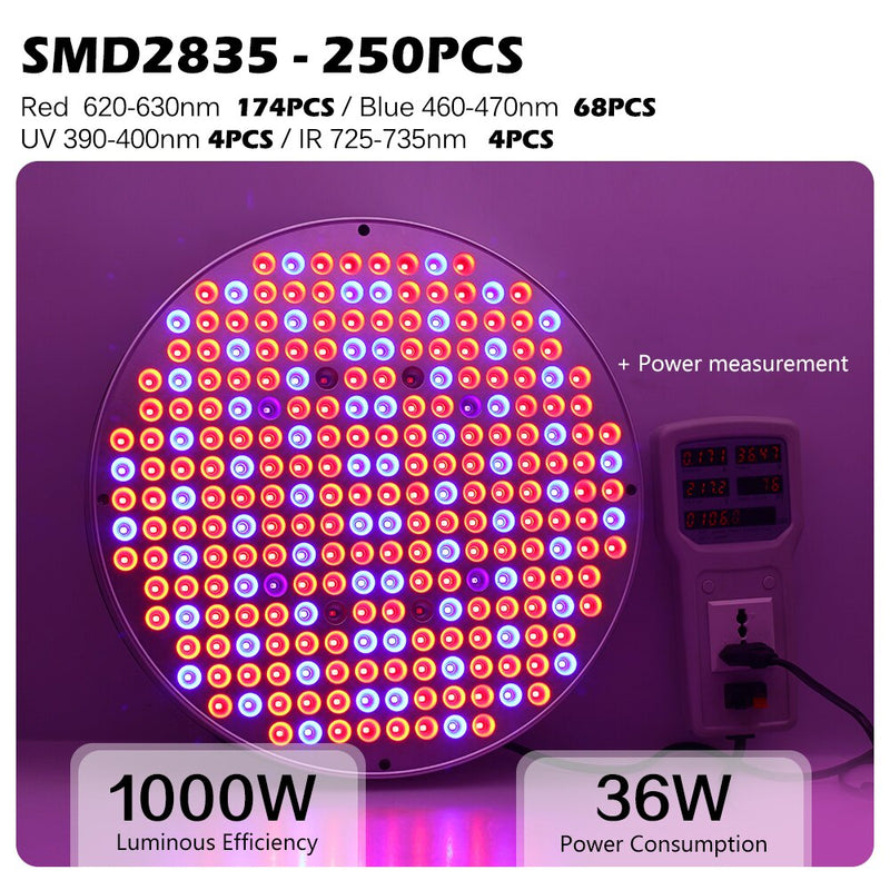 1000W Grow Light Vollspektrum-LED-Wachstumslampen für den Innenbereich AC85-265V Pflanzenwachstumsbeleuchtung für den Anbau von Pflanzen, Blumen, Sämlingen