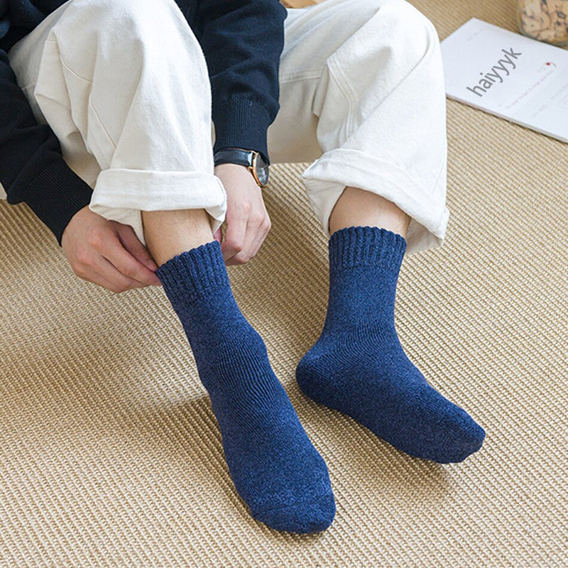 5 pares de calcetines gruesos de lana para hombre, toalla de alta calidad, calcetines de invierno cálidos, calcetines de algodón para regalo de Navidad para hombre, talla térmica 38-45