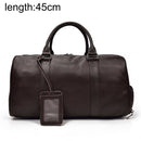 Big Capacity Genuine Leather Travel Bag For Men Women Soft Black Cowhide Casual Travel Duffel Large Luggage Weekend Shoulder Bag