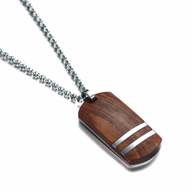 Vnox Vintage Rosewood Men Pendant Necklace Real Wood Wooden Stainless Steel Cross Office Jewelry drop shipping