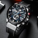 Reloj cronógrafo de moda CURREN, reloj de cuero para hombre, relojes deportivos informales para hombre, reloj de pulsera de cuarzo, reloj Masculino