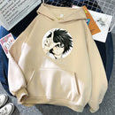 Popular Japanese Manga Death Note L·Lawliet Hoodies Men Anime Hoody Fashion Streetwear Loose Oversize Sweatshirts Fleece Clothes
