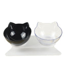 Non-Slip Cat Bowl Transparent Durable Pet Double Bowls With Raised Stand For Cats Dog Food Feeder Drink Water Bowl Pets Supplies