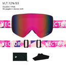 OTG Ski Goggles Snowboard Mask For Men Women Skiing Eyewear UV400 Snow Protection Over Glasses Adult Double Anti-Fog Cylindrical