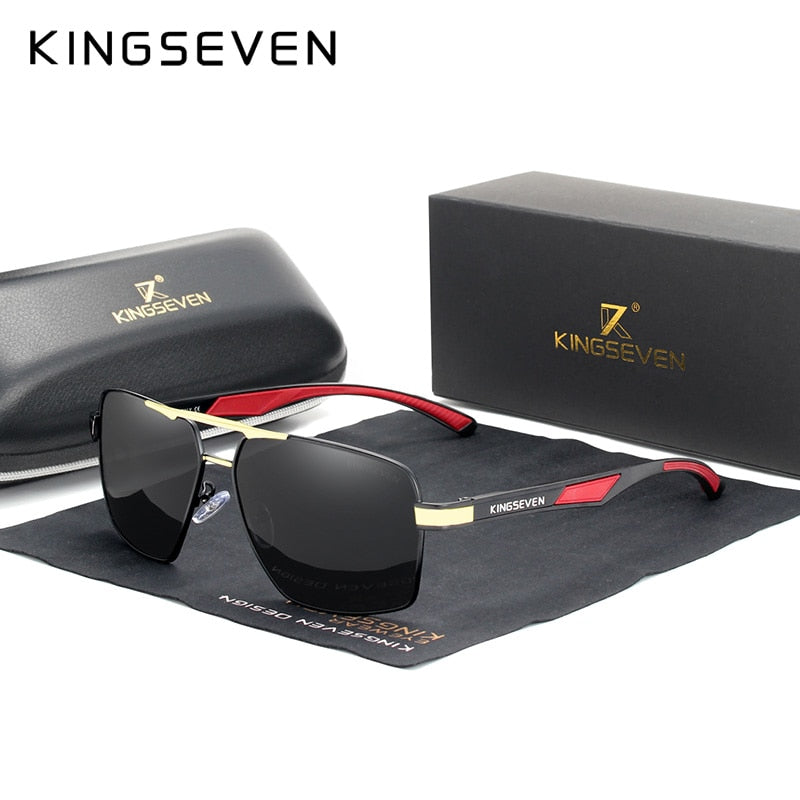 KINGSEVEN Brand 2022 New Polarized Men Sunglasses Square Aluminum Frame Male Sun Glasses Driving Fishing Eyewear Zonnebril N7719