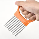 Cortador de cebolla multiusos, cortador de verduras de plástico de acero inoxidable, cortador de tomate, aguja de carne de Metal, accesorios de cocina, Gadgets