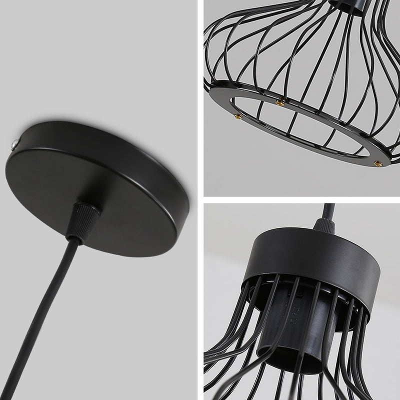 Retro Industrial Metal Pendant Light, Vintage Cage Ceiling Lamp, for Bar, Dining-room, Study, Kitchen, Bedroom,  220V/E27 Base