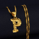 Anniyo A-Z Small Letters Necklaces Women/Girl Gold Color Initial Pendant Thin Chain English Letter Jewelry Alphabet Gift