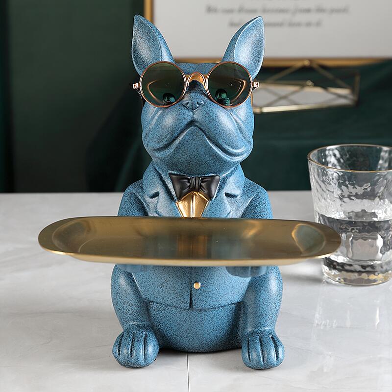 Cool Bulldog, estatua, decoración de mesa, escultura de moda, decoración de la habitación del hogar, multifunción, almacenamiento de escritorio, estatuilla en miniatura, banco de monedas