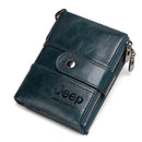 2022 100% Genuine Leather Rfid Wallet Men Crazy Horse Wallets with Coin Purse Short Male Money Bag Mini Walet High Quality Boys