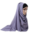 Luxuey Pom Pom Bubble Chiffon Hijab Scarf Women Long Shawl Wrap Muslim Headband Maxi Islamic Sjaal 180*70cm