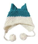BomHCS Cute Fox Ears Beanie Winter Warm 100% Gorro de punto hecho a mano