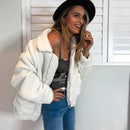 Chaqueta de otoño invierno abrigos femeninos 2022 nueva moda coreana zip teddy fur mujeres abrigo mujer chaquetas casuales mujer pusheen