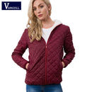 Vangull, nueva ropa de primavera y otoño para mujer, chaqueta básica de lana con capucha, abrigos femeninos de manga larga, ropa de abrigo informal con cremallera corta