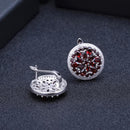 GEM'S BALLET 11.65Ct Natural Red Garnet Gemstone Pendientes Anillo Set 925 Sterling Silver Round Jewelry Set Para Mujer Boda