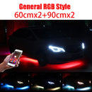 Niscarda 4PCS 12V IP65 App Control RGB Tira de LED debajo del automóvil 60 90 120cm Tubo Underglow Underbody System Luz de neón