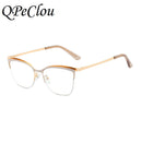 2021 Fashion Square Anti-blue Glasses Frame Women Vintage Metal Optical Transparent Eyeglasses Female No Degree Oculos Feminino