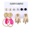 2020 Vintage Women Drop Earrings Set Bohemia Acrylic Tassel Pearl Alloy Long Pendant Earrings Geometric Jewelry Party Gift