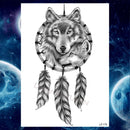 Pegatinas de tatuaje temporal de estilo veraniego, pluma de flor rosa para mujer, tatuajes falsos para hombre, tatuajes artísticos para brazo corporal, Lobo Tribal, León, Henna