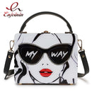 Dazzling Sunglasses Women Purses and Handbag Designer Cartoon Acrylic Style Shoulder Bag Female Crossbody Bag Party Clutch Totes