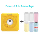 Peripage A6 304dpi Mini Impresora de bolsillo Bluetooth Impresora térmica de fotosRed Marrón Amarillo para teléfono móvil Android IOS Regalo