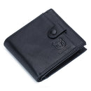 Billetera BULLCAPTAIN de cuero genuino para hombre, monedero pequeño, billetera corta Retro, billetera multifunción informal británica