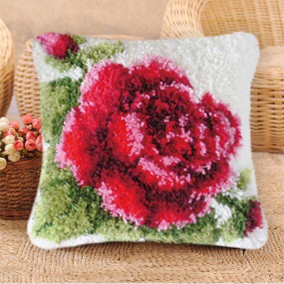 14 Style Flowers Latch Hook Kit Embroidery Crocheting Cross Stitch Latch Hook Needlework Knitting Embroidery Kits Pillows