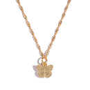 Flatfoosie Fashion Charm Heart-shaped Pendant Necklace For Women Gold Color Twisted Chain Necklace Jewelry Friendship Gifts