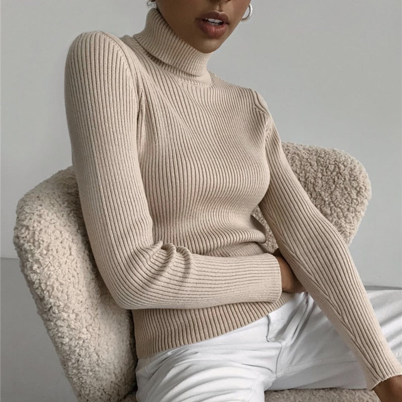 Hirsionsan Elegant Basic Knitted Sweater Women 2020 Bottoming Skinny Female Warm Knitwear Casual Pullovers Ladies Solid Jumper