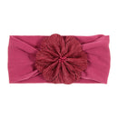 Nishine Soft Stretch Satin Rose Flower Baby Headband Newborn Knot Wide Nylon Headwraps Turban Girls Headwear Kids Photo Props