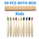 Paquete de 50/40/30 cepillos de dientes de bambú para adultos, cerdas suaves, cepillos de dientes biodegradables sin plástico, cepillo de mango de bambú ecológico bajo en carbono