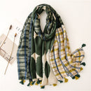 Luxury brand women leopard print cotton scarf shawls for winter foulard femme long soft warm wraps cachecol