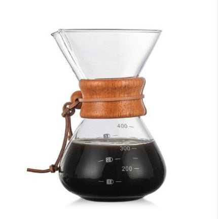 1 STÜCK 1000 ml Glas Kaffeekanne Dripper Moka Teekocher Kaffeemaschine Barista Werkzeuge Espresso Manueller Wasserkocher Teekanne mit Edelstahl