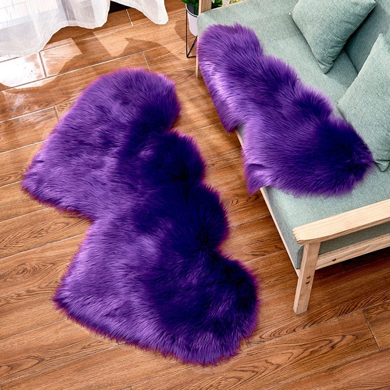 Winter Carpets For Living Room Double Love Heart Shaggy Area Rugs Valentine&