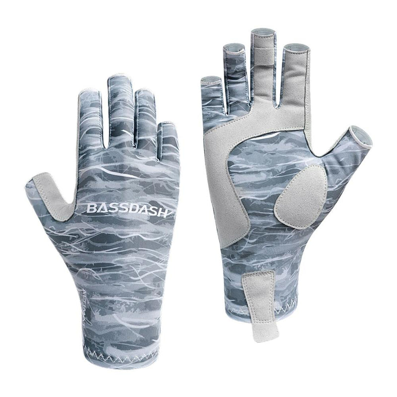 Bassdash ALTIMATE Protección solar Guantes de pesca sin dedos UPF 50+ Guantes UV para hombres y mujeres para kayak Remo Senderismo Ciclismo