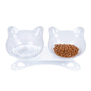 Non-Slip Cat Bowl Transparent Durable Pet Double Bowls With Raised Stand For Cats Dog Food Feeder Drink Water Bowl Pets Supplies